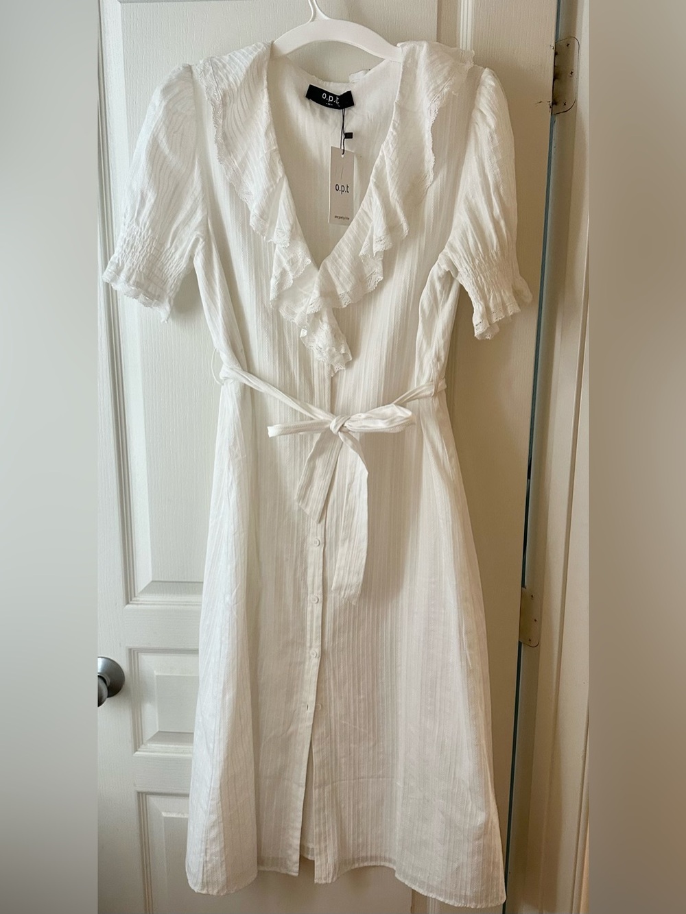 Vida Cotton Midi Dress by O.P.T (OPT) White NWT - Picture 6 of 7